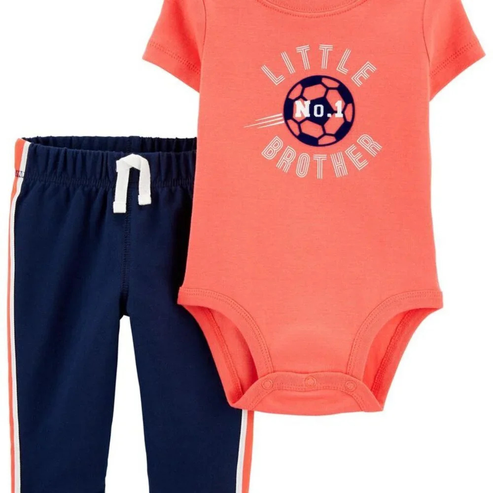 Carter's 2-Piece Little Brother Bodysuit Pant in Size 3 Month